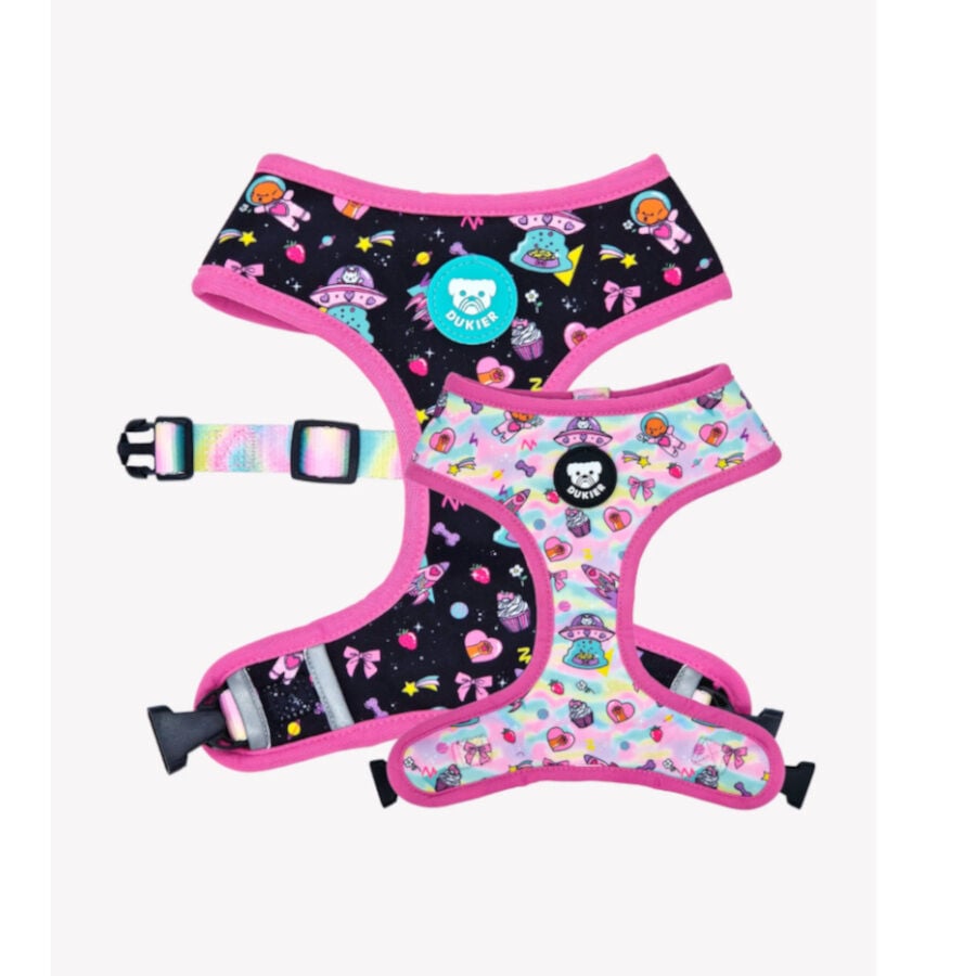 Dukier Pink Galaxy Peitoral Revers&iacute;vel para c&atilde;es, , large Imagem n&uacute;mero 1